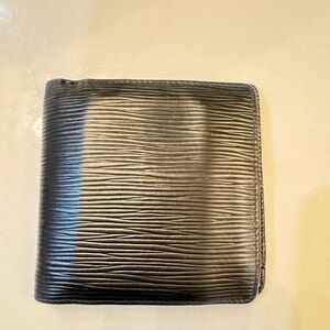 Louis Vuitton Black Textured Leather Card Holder